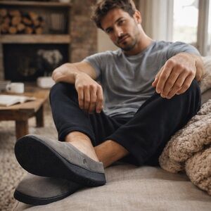 Weatherproof Vintage Memory Foam Slippers Men’s 9-10 Indoor Outdoor